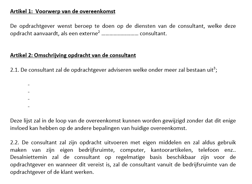 Wat Is Een Consultancy Overeenkomst